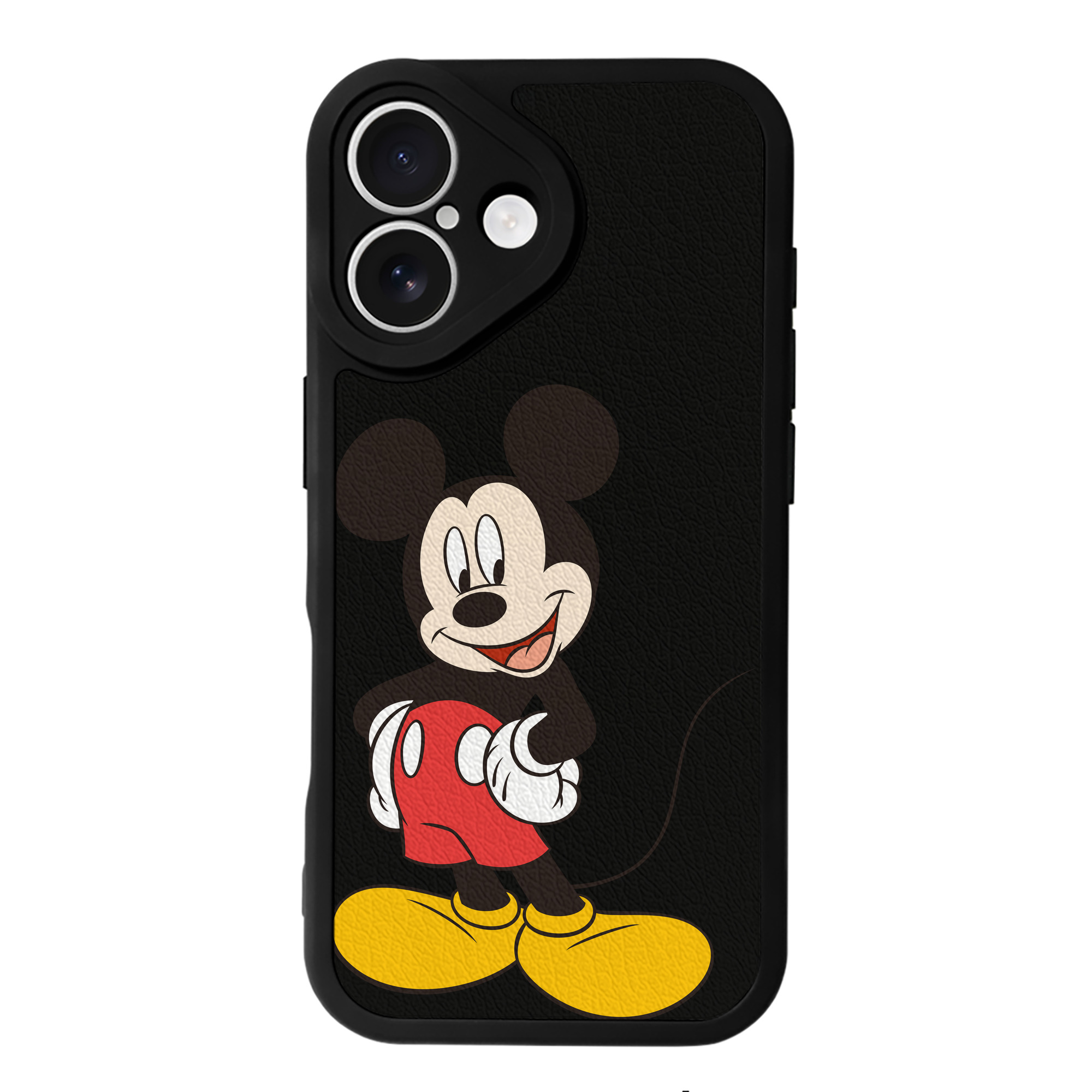 （画像用） ミッキーマウス Mickey Mouse 【iPhone 16シリーズ対応】シリコンスマホケース（レザー調） 材質：シリコン